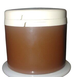 Tupperware 1308 Mini Stackable Shaker Seal Lid Harvest Brown White Vintage USA